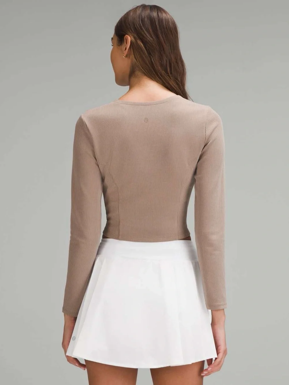 Lululemon Ribbed Softstreme Asymmetrical Long-Sleeve Shirt Taupetastic Size XXS